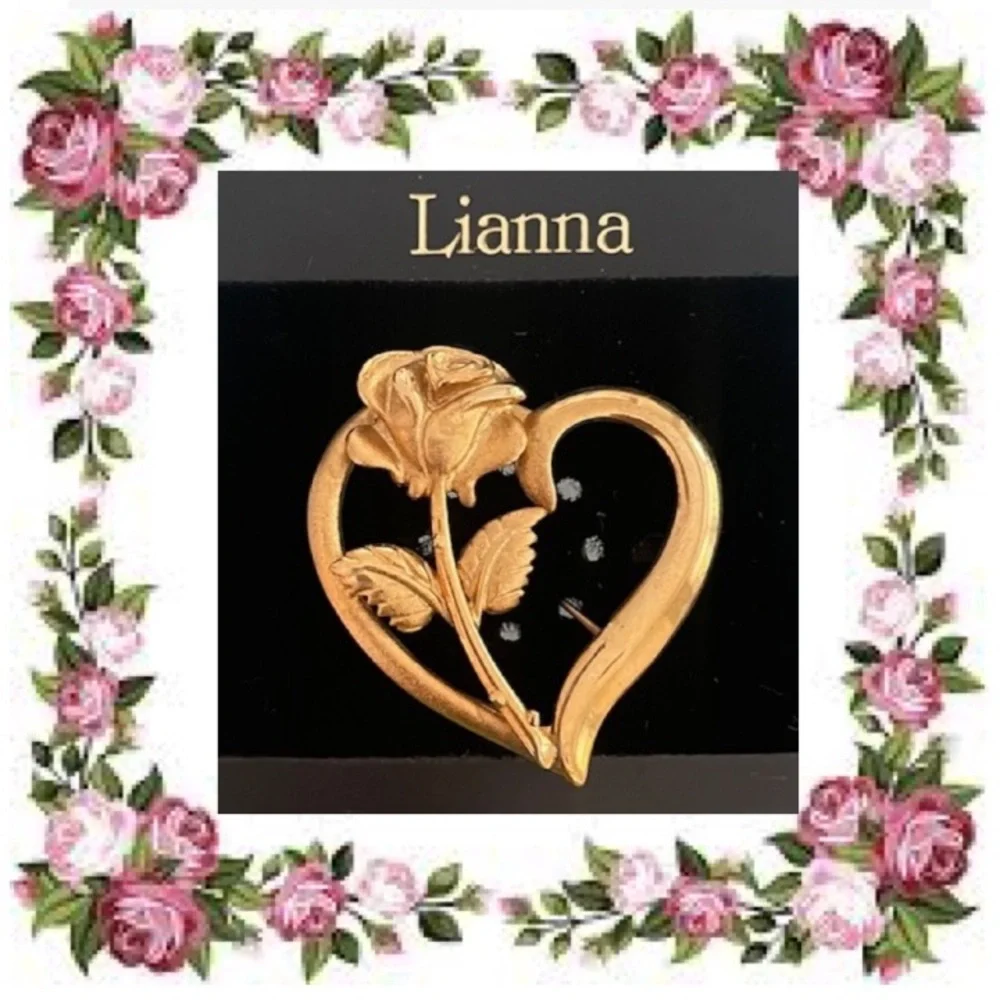 Romantic Rose Heart Pin